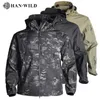 Giacche da uomo HAN WILD Caccia Morbida Giacca tattica militare Uomo Combattimento Impermeabile in pile Abbigliamento uomo Multicam Cappotto Giacca a vento 5XL 231129