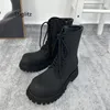 Boots Black Lace Up High Top Men British Style Big Head Thick Bottom Zip Chelsea Ankle Work Couple Shoes 231130