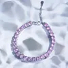 Braccialetti a maglie Vendita all'ingrosso di accessori per braccialetti di cristallo rosa di lusso europei e americani, un pezzo per la distribuzione