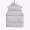 Kamizelki damskie moda jesienna stojak eleganckie płaszcze w dół płaszcze ciepłe odzież odzieżową bez rękawów Zimowe kobiety białe kurtki 231129