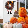 Dekorative Blumen Zuhause Halloween Kranz Dekoration Künstliche wiederverwendbare Hexe mit Hutbeinen Langlebiger Haustürzwerg Groß