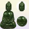 Ganze billige chinesische alte Handarbeit Grüne Jade Carving Buddha Anhänger Netsuke91211048724739