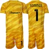 Clube Equipe Manga Longa Goleiro Futebol 24 Andre Onana Jerseys Set GK 1 Samir Handanovic Yann Sommer 12 Julio Cesar Walter Zenga Camisa de Futebol Kits Homem Juventude GuoMi