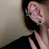 Boucles d'oreilles à dos 1 paire, Vintage Punk araignée Zircon Clip pour femmes Goth Animal noir cristal foncé boucle d'oreille bijoux