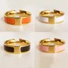 Titanium stalen bruiloft liefhebbers ring voor vrouwen rose goud zilver verlovingsringen mannen sieraden geschenken mode-accessoires Beste kwaliteit