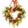 Dekorativa blommor 15 tum Förbelysad valentins dag Garland Decoration Forth Door Heart Light Up Battery Powered With Red Roses