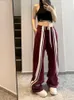 Pantalons Femmes Y2K American Vintage Pantalons de survêtement Femmes Hip Hop Side Rayé Cordon Taille Haute Esthétique Casual Joggers Pantalon 2023