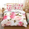 Bedding Sets Beautiful Flower Set Classic 3D Digital Printing Fashion Design Down Bed Cover Pillowcase Home Textile