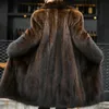 Men's Down Parkas Mink Coat Midlength Whole Autumn and Winter Large Size Plus Velvet Thickening Imitation Raccoon Fur Men Clothing 231129