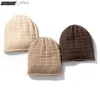 Beanie/Skull Caps % Pure Goat Cashmere Men's And Women's Knitted Hats 2023 New Solid Box Children's Hats Winter Fashion High Quality Men's Hats Q231130