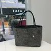 Axelväskor silver strass för kvinnor handväskor diamanter handväska damer kopplar kvinnliga crossbody lysande kristall 230426