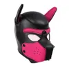 Cockrings Masques de fête sexy Chiot Jouer Masque de capuche de chien Rembourré Latex Caoutchouc Jeu de rôle Cosplay Tête complète Masque d'Halloween Sex Toy pour couple 231130