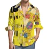 Camisas casuais masculinas Gustav Klimt Camisa Homem Men Victorian Art Nouveau Spring Street Style Design Blousis