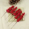 Fiori decorativi 10 pezzi Decorazione natalizia Mazzi di frutta a bacca rossa artificiale Albero annuale Accessori per la casa Bouquet per feste