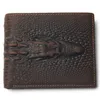 Cüzdanlar üst tahıl orijinal deri malzeme cüzdanı ile kart sayfası moda kahverengi timsah kafa adamlar Çılgın at için 241a