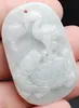 Certified Lavender Green Natural Type A Jadeite Dragon Turtle Crane Ruyi Pendant