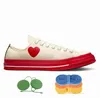 Plateforme des années 1970 Chuck 1970 Taylor All-Star 70 Hi Ox Noir Blanc des Garcons PLAY Egret Multi-Heart Red Midsole Gris Femmes hommes Cas t4bP #