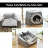 Cat Beds Furniture Warm Pet Dog Bed Soft Nest Dual Use Sleeping Pad Winter Cozy Kennel For Small Dogs Cats Puppyvaiduryd