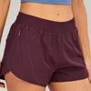 LULU052 Roupas femininas de ioga Shorts de cintura alta para exercícios Calças curtas Roupas de fitness para meninas correndo elásticas para adultos Calças esportivas para evitar mau funcionamento do guarda-roupa