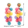 Hoop Earrings Boho Round Ball Tassel Dangle For Women 2023 Trend Luxury Design Colorful Beads Summer Party Acrylic Pendant Jewelry