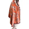 新しいスタイルのカシミアスカーフ女性用ロングキャリッジオレンジ温かい大きなサイズのショール濃厚両面二重視点卸売フローズンハットスカーフセット