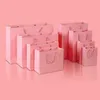 Storage Bags 20pcs Pink Craft Paper Bag With Handle For Gift Shopping Clothing Store Wedding Birthday Package