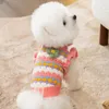 Vêtements de chien tricoté fleur chien pulls orange hiver chaud année vêtements pour bouledogue français tenues fantaisie petit chiot salopette 231129