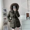 Dmbn Parkas M Short Down Women's Women's 2023 Новое тонкое поясное шоу Thin и утолщенное пальто Fox Furs Fear K k k k k k