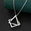 Pendant Necklaces Simple Titanium Steel Geometric Necklace Triangle Square Hip-hop Man Punk Street Dance E-boy Chain Party Jewelry Gift