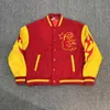 Hellstar Jacket Men's Coats Records Hellstar Records Werwolf Letterman Jacket مع الأكمام الجلدية وتطريز النمر