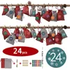 Dekoracje świąteczne Rok Candy Bag Countdown Kalendarz Prezent Pojemnik na płótnie z woreczkami dla dzieci dekoracja drzewa 1
