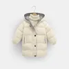Пуховое пальто для детей от 2 до 10 лет, длинная верхняя одежда, зимняя одежда с хлопковой подкладкой, утепленные теплые парки для мальчиков и девочек-подростков, куртки с капюшоном для больших детей 231130