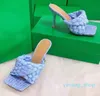 Zapatilla de tacón alto tejida Vamp Zapatos de diseñador Chanclas casuales de moda de calidad superior