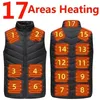 Gilets pour hommes 17 zones gilet chauffant électrique gilet chauffant USB veste chauffante hommes femmes chauffe-corps chauffant USB gilet de chaleur intérieure Veste Chauffante 231118