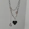 Pendentif colliers 2023 mode femmes Sexy clavicule Senior Fine Double lien chaîne en métal coeur fête collier bijoux cadeau