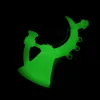 Glow in the Dark Fumare Narghilè Luna Teiera Bong Shisha Ciotola di vetro Silicone Pipa ad acqua Gorgogliatore 7,4 pollici + Ciotola di vetro