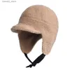 Beanie/Skull Caps Outdoor Fleece Warm Winter Hats with Visor Windproof Earflap Skull Cap Trapper Hunting Hat Ski Hat Q231130
