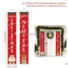 Decorações de Natal Qifu Porta Banner Feliz Decoração para Enfeites de Casa Xmas Feliz Ano 2021 Navidad Natal 201028 Gota Entrega Jardim Dhx9g