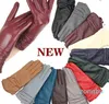 Classic pleated color real leather sheepskin Genuine Leather winter gloves