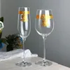 Mugs Nordic Gold Edge Crystal Goblet Wine Glass Light Luxury Clear Champagne Brandy Whiskey Cup Wedding Party Drinkware Barware 231130