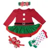 Clothing Sets born Christmas Clothes Baby Girls Clothing Set My First Christmas Baby Clothes Set Ruffle Tutu Dress Born Baby Clothing 231130