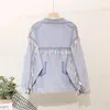 Damesjacks 2023 Speciaal aanbieding Volledige Casaco Bomber Jaqueta Feminina Jeans Jacket vrouwen terug zware werk pailletten franjes Rhinestone vrouw