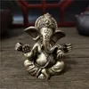 Decorative Objects Figurines Bronze Color Lord Ganesha Statue Buddha Ornaments Elephant Hindu God Sculpture Home Office Decoration Statues 231129