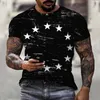 American flag printing Harajuku fashion trend men's T-shirt oversized hot DIY