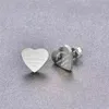 Classic gold heart-shaped earrings couple flange package titanium steel 10mm thick perforated jewelry womens accessories couple holiday gifts