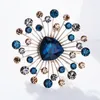 Brooches Luxury Blue Purple Crystal Firework For Women Dress Sash Pins Bridal Wedding Broches Jewelry 2023 Year Gift