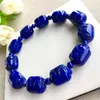 Strand Drop JoursNeige Bleu Minerai Pierre Naturelle Bracelets Sculpté Porc Perle Zodiaque Pour Hommes Femmes Énergie Bijoux