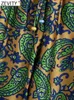 سروال نسائي zevity النساء خمر الترقيع paisley طباعة مستقيم أنثى أنيقة مرنة الخصر الرجعية السراويل طويلة pantalones mujer p212
