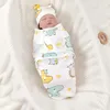 Sleeping Bags born Bag Cotton Baby Swaddle Wrap Adjustable Sleepsack Hat Set Anti kick Warm Soft Blanket 231130