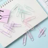 Clipboards 1 Box Colored Paper Clip Metal Clips Memo Bookmarks Stationery Office Accessories School Supplies Length 28mm50mm 231130